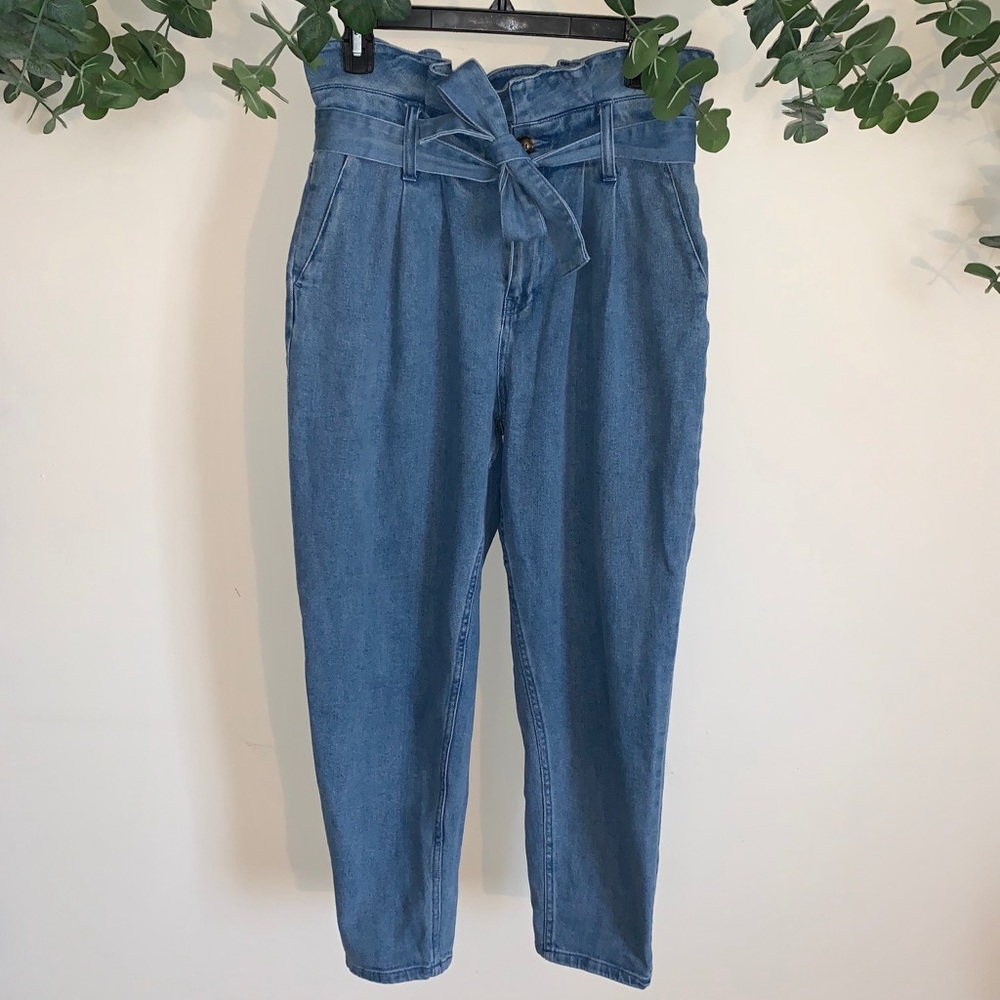 Cinched Blue Mom Jeans